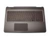 Keyboard incl. topcase DE (german) grey/grey with backlight original suitable for HP Omen 15-ax009ng (X0L30EA)