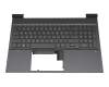 Keyboard incl. topcase DE (german) grey/grey with backlight original suitable for HP Victus 16-e0000