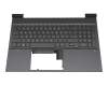 Keyboard incl. topcase DE (german) grey/grey with backlight original suitable for HP Victus 16-e1000