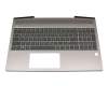 Keyboard incl. topcase DE (german) grey/grey with backlight original suitable for HP ZBook 15 G5