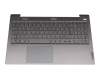 Keyboard incl. topcase DE (german) grey/grey with backlight original suitable for Lenovo IdeaPad 5-15ITL05 (82FG)