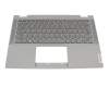 Keyboard incl. topcase DE (german) grey/grey with backlight original suitable for Lenovo IdeaPad Flex 5-14IIL05 (81WS/81X1)