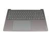 Keyboard incl. topcase DE (german) grey/grey with backlight original suitable for Lenovo Yoga Pro 9 16IAH10 (83L0)