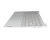 Keyboard incl. topcase DE (german) grey/grey with backlight original suitable for Lenovo Yoga Slim 7 Carbon 13IAP7 (82U9)
