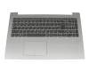 Keyboard incl. topcase DE (german) grey/silver (Fingerprint) original suitable for Lenovo IdeaPad 320-15IKB (81BG/81BT)