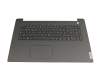 Keyboard incl. topcase DE (german) grey/silver original suitable for Lenovo V17 G4 IRU (83A2)