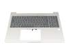 Keyboard incl. topcase DE (german) grey/silver with backlight original suitable for HP EliteBook 660 G11
