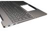 Keyboard incl. topcase DE (german) grey/silver with backlight original suitable for Lenovo IdeaPad S540-15IWL (81SW)
