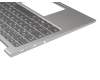 Keyboard incl. topcase DE (german) grey/silver with backlight original suitable for Lenovo Yoga 730-13IWL (81JR)
