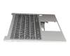 Keyboard incl. topcase DE (german) grey/silver with backlight original suitable for Lenovo Yoga S730-13IML (81U4)