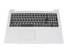 Keyboard incl. topcase DE (german) grey/white original suitable for Lenovo IdeaPad 330-15IKB Touch (81DH)