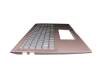 Keyboard incl. topcase DE (german) silver/pink with backlight original suitable for Asus VivoBook S15 S532FA