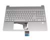 Keyboard incl. topcase DE (german) silver/silver (Fingerprint) original suitable for HP Pavilion 15-cw1200