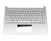Keyboard incl. topcase DE (german) silver/silver original suitable for HP 14s-dp0000