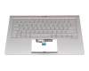 Keyboard incl. topcase DE (german) silver/silver with backlight original suitable for Asus UX433FA
