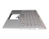 Keyboard incl. topcase DE (german) silver/silver with backlight original suitable for Asus UX433FA