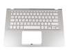 Keyboard incl. topcase DE (german) silver/silver with backlight original suitable for Asus VivoBook S14 S430FA