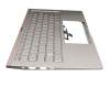 Keyboard incl. topcase DE (german) silver/silver with backlight original suitable for Asus ZenBook 14 UX434FA