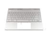 Keyboard incl. topcase DE (german) silver/silver with backlight original suitable for HP Envy 13-ah0000