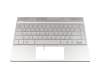 Keyboard incl. topcase DE (german) silver/silver with backlight original suitable for HP Envy 13-ah0300