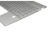 Keyboard incl. topcase DE (german) silver/silver with backlight original suitable for HP Envy 13-aq1900
