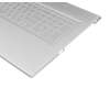 Keyboard incl. topcase DE (german) silver/silver with backlight original suitable for HP Envy 17-bw0300