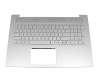 Keyboard incl. topcase DE (german) silver/silver with backlight original suitable for HP Envy 17-cg0000