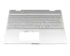 Keyboard incl. topcase DE (german) silver/silver with backlight original suitable for HP Envy x360 15-cn0400