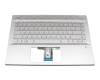 Keyboard incl. topcase DE (german) silver/silver with backlight original suitable for HP Pavilion 14-ce0000