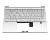 Keyboard incl. topcase DE (german) silver/silver with backlight original suitable for HP Pavilion 14-dv0000