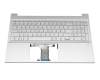 Keyboard incl. topcase DE (german) silver/silver with backlight original suitable for HP Pavilion 15-eg3000
