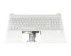 Keyboard incl. topcase DE (german) silver/silver with backlight original suitable for HP Pavilion 15-eg3000