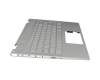 Keyboard incl. topcase DE (german) silver/silver with backlight original suitable for HP Pavilion x360 14-cd0000