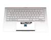 Keyboard incl. topcase DE (german) white/silver with backlight original suitable for Asus ZenBook 14 UM433DA