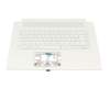 Keyboard incl. topcase DE (german) white/white with backlight original suitable for Acer ConceptD 7 Ezel Pro (CC715-72P)