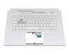 Keyboard incl. topcase DE (german) white/white with backlight original suitable for Asus TUF Dash F15 FX516PR