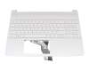 Keyboard incl. topcase DE (german) white/white with backlight original suitable for HP 15s-eq0000