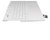 Keyboard incl. topcase DE (german) white/white with backlight original suitable for Lenovo Legion 5-15ACH6A (82NW)