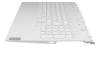 Keyboard incl. topcase DE (german) white/white with backlight original suitable for Lenovo Legion 5-15ACH6A (82NW)