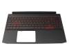 Keyboard incl. topcase FR (french) black/black with backlight original suitable for Acer Nitro 5 (AN515-44)