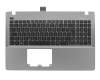 Keyboard incl. topcase FR (french) black/grey original suitable for Asus R510CA