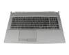 Keyboard incl. topcase FR (french) black/grey with backlight original suitable for MSI Modern 14 B4M/B4MW (MS-14DK)