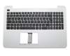 Keyboard incl. topcase FR (french) black/silver original suitable for Asus F555LJ