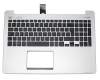 Keyboard incl. topcase FR (french) black/silver original suitable for Asus K551LB