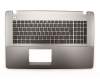 Keyboard incl. topcase FR (french) black/silver original suitable for Asus R751LB