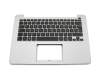 Keyboard incl. topcase FR (french) black/silver original suitable for Asus X302UJ