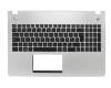 Keyboard incl. topcase FR (french) black/silver with backlight original suitable for Asus N56VJ
