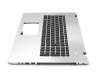 Keyboard incl. topcase FR (french) black/silver with backlight original suitable for Asus N76VM