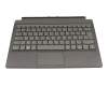 Keyboard incl. topcase FR (french) grey/black with backlight original suitable for Lenovo IdeaPad Miix 520-12IKB (20M3/20M4/81CG)