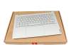 Keyboard incl. topcase FR (french) grey/grey with backlight original suitable for Lenovo Yoga Slim 7 Pro 14IAP7 (82SV)